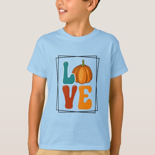 Liebe, Pumpkin Herbst Herbstjunge T-Shirt (Vorderseite)