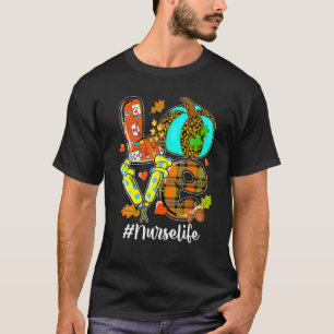 LIEBE Pumpkin Leopard Spritze Krankenversicherung T-Shirt