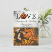 Liebe Pumpkin Save the Date Card (Stehend Vorderseite)