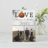 Liebe Pumpkin Save the Date Card (Stehend Vorderseite)