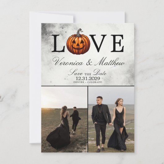 Liebe Pumpkin Save the Date Card (Vorderseite)