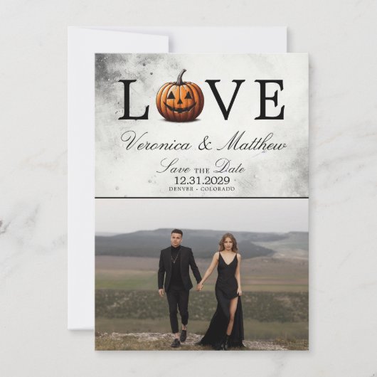 Liebe Pumpkin Save the Date Card (Vorderseite)