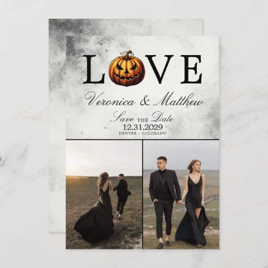 Liebe Pumpkin Save the Date Card (Vorne/Hinten)