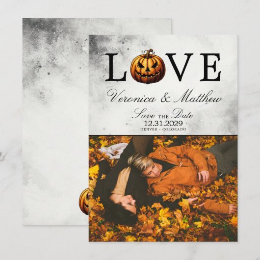 Liebe Pumpkin Save the Date Card (Vorne/Hinten)