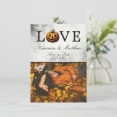 Liebe Pumpkin Save the Date Card (Stehend Vorderseite)
