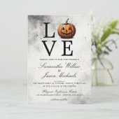 Liebe Pumpkin Wedding Einladung (Stehend Vorderseite)