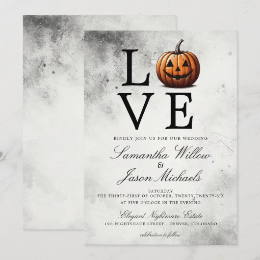 Liebe Pumpkin Wedding Einladung (Vorne/Hinten)