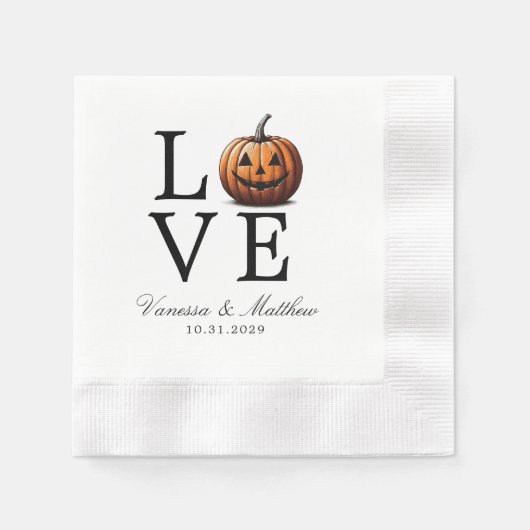 Liebe Pumpkin Wedding Serviette (Vorderseite)