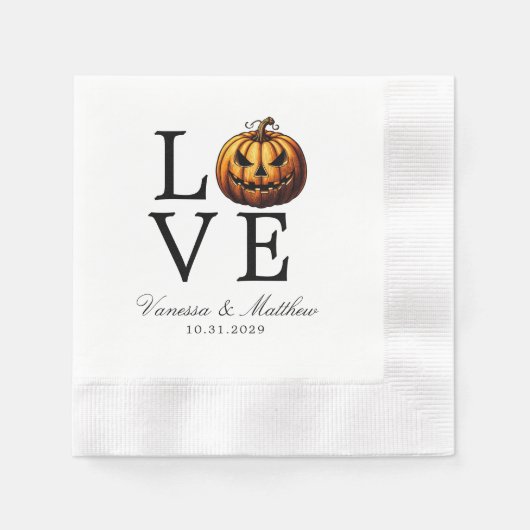 Liebe Pumpkin Wedding Serviette (Vorderseite)