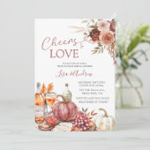 Liebe Pumpkin Wine Marsala Brautparty Einladung (Stehend Vorderseite)