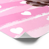 "LIEBE PUPPY" MIT PINK UND WEISSEN HERZEN POSTER (Ecke)