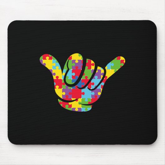 Liebe Puzzle Hand Gebärdensprache Autismus Bewusst Mousepad (Vorne)