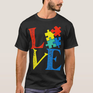 Liebe Puzzle Niedlich Autismus Bewusstsein T-Shirt