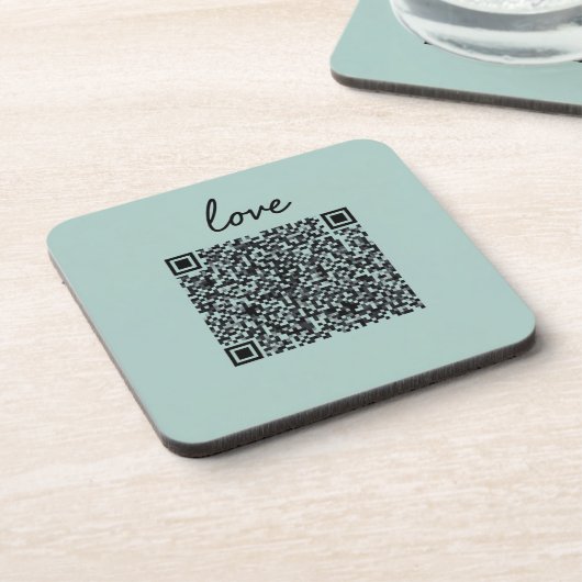 Liebe QR-Code Getränkeuntersetzer (Linke Seite)