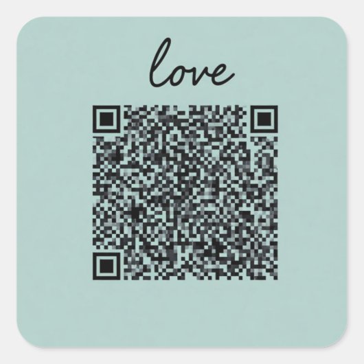 Liebe QR-Code Quadratischer Aufkleber (Vorderseite)