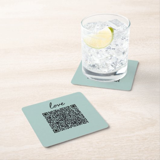Liebe QR-Code Rechteckiger Pappuntersetzer (Vor Ort)