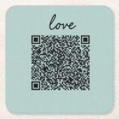 Liebe QR-Code Rechteckiger Pappuntersetzer (Vorderseite)