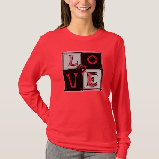 Liebe Quadrat Damen Shirt (Vorderseite)