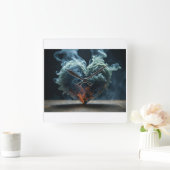 Liebe-Quadrat-Uhr Quadratische Wanduhr (Zuhause)