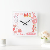 Liebe Quadratische Wanduhr (Zuhause)