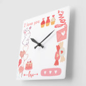 Liebe Quadratische Wanduhr (Winkel)