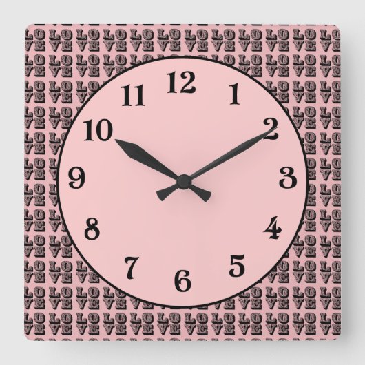 LIEBE QUADRATISCHE WANDUHR (Vorderseite)