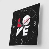 Liebe Quadratische Wanduhr (Winkel)