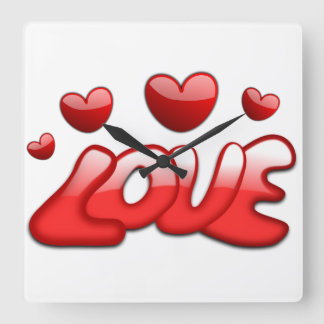Liebe Quadratische Wanduhr