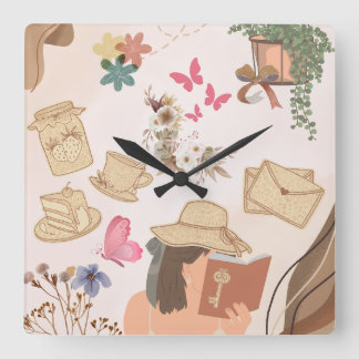 Liebe Quadratische Wanduhr