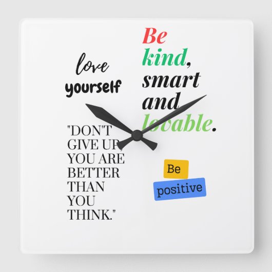 Liebe Quadratische Wanduhr (Vorderseite)