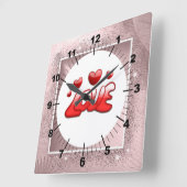 Liebe Quadratische Wanduhr (Winkel)