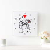 LIEBE - QUADRATISCHE WANDUHR (Zuhause)