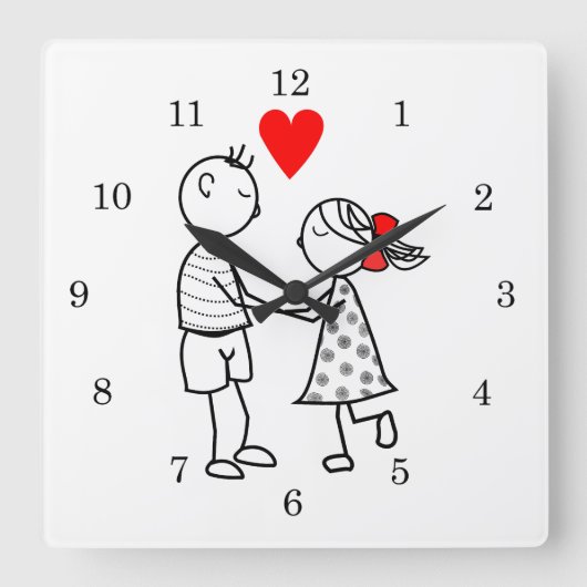 LIEBE - QUADRATISCHE WANDUHR (Vorderseite)