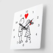 LIEBE - QUADRATISCHE WANDUHR (Winkel)