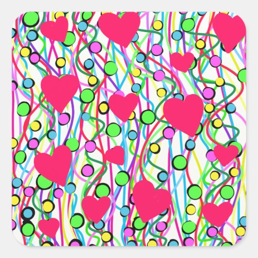 Liebe Quadratischer Aufkleber (Vorderseite)