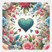 Liebe Quadratischer Aufkleber (Vorderseite)