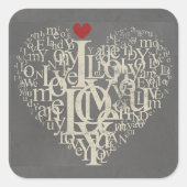 Liebe Quadratischer Aufkleber (Vorderseite)