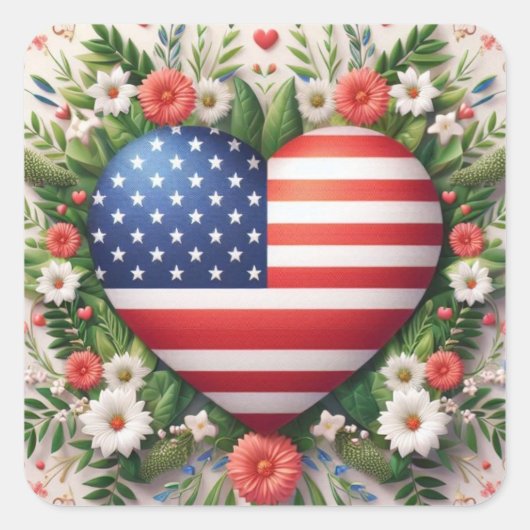 Liebe Quadratischer Aufkleber (Vorderseite)