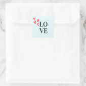 Liebe Quadratischer Aufkleber (Tasche)
