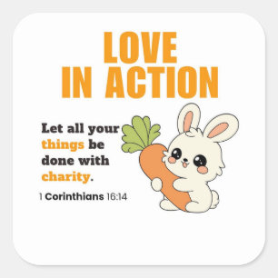 Liebe Quadratischer Aufkleber