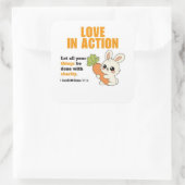 Liebe Quadratischer Aufkleber (Tasche)