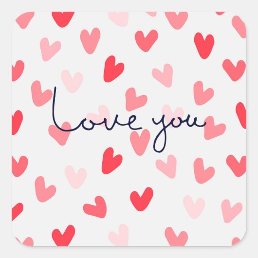 Liebe Quadratischer Aufkleber (Vorderseite)