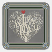 Liebe Quadratischer Aufkleber (Vorderseite)