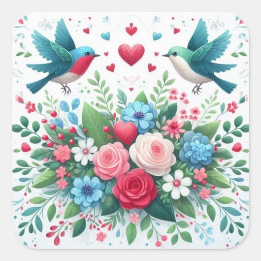 Liebe Quadratischer Aufkleber (Vorderseite)