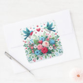 Liebe Quadratischer Aufkleber (Umschlag)