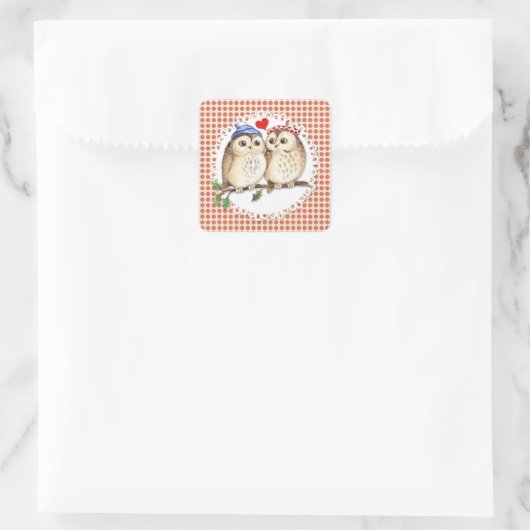 Liebe Quadratischer Aufkleber (Tasche)