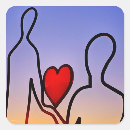 Liebe Quadratischer Aufkleber (Vorderseite)