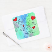 Liebe Quadratischer Aufkleber (Umschlag)
