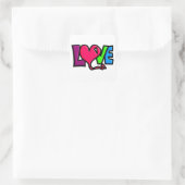 Liebe Quadratischer Aufkleber (Tasche)