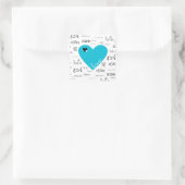 Liebe Quadratischer Aufkleber (Tasche)
